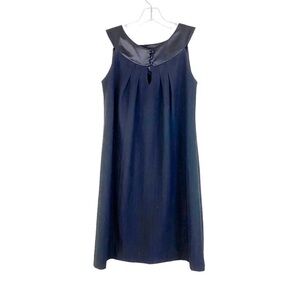 Maternal America Black Sleeveless Satin Collar Maternity Mama Classic Dress